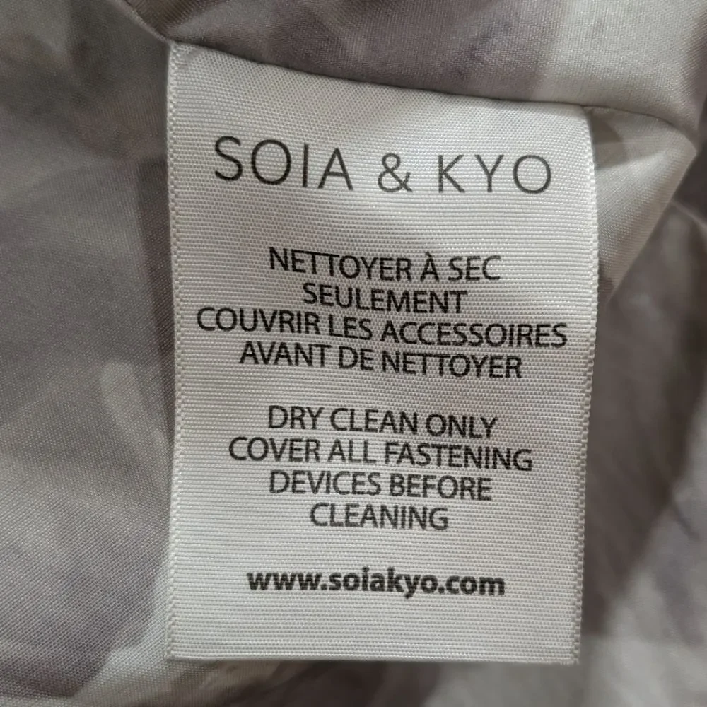 Soia & Kyo Lightweight Floral Lined Double Breasted Trench Coat - Black Size XS - Picture 9 of 9